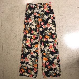 Zara Floral Wide Leg Pants NWT